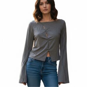 Thorn & Fable Gray Long Sleeve Women's Top - Large